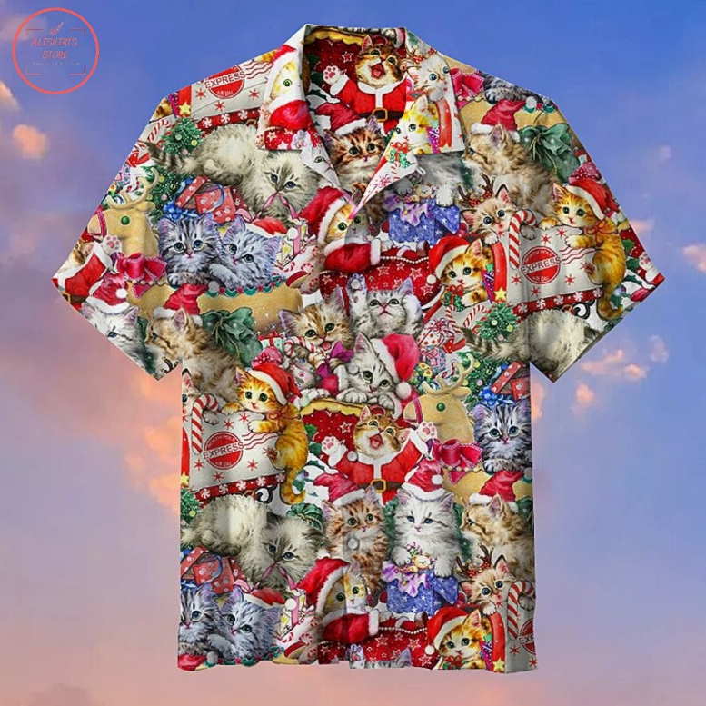 Kitten Christmas Hawaiian Shirt