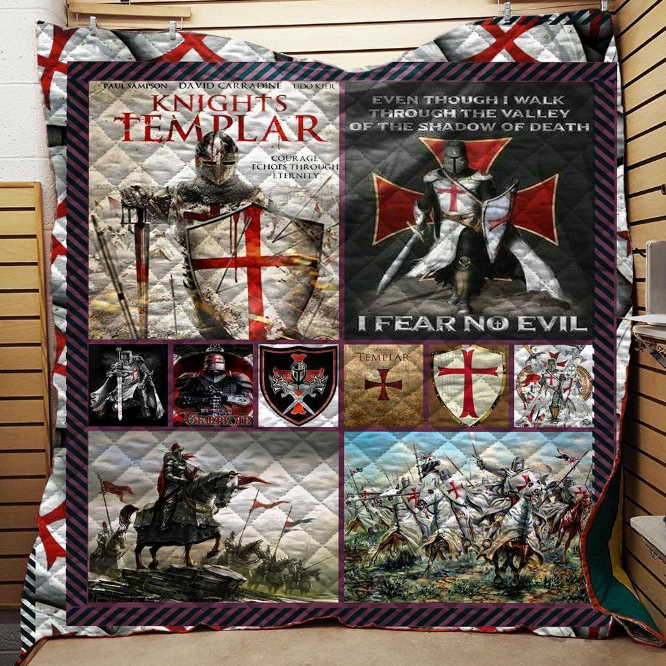 Knight Of Templar 3D Customized Quilt Blanket B