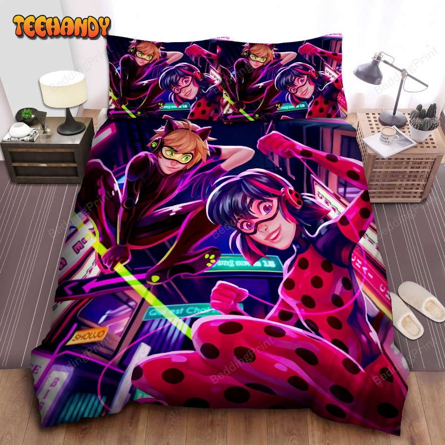 Ladybug And Cat Noir Illustration Bedding Sets