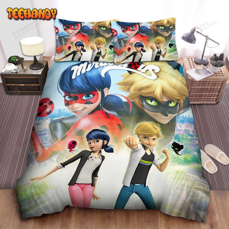 Ladybug And Cat Noir In Casual Clothes Poster Bedding Set