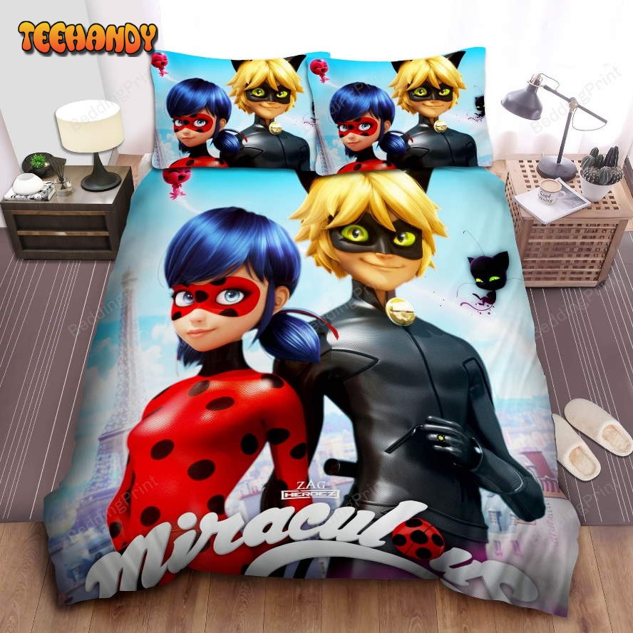 Ladybug And Cat Noir In Movie Poster Bedding Set