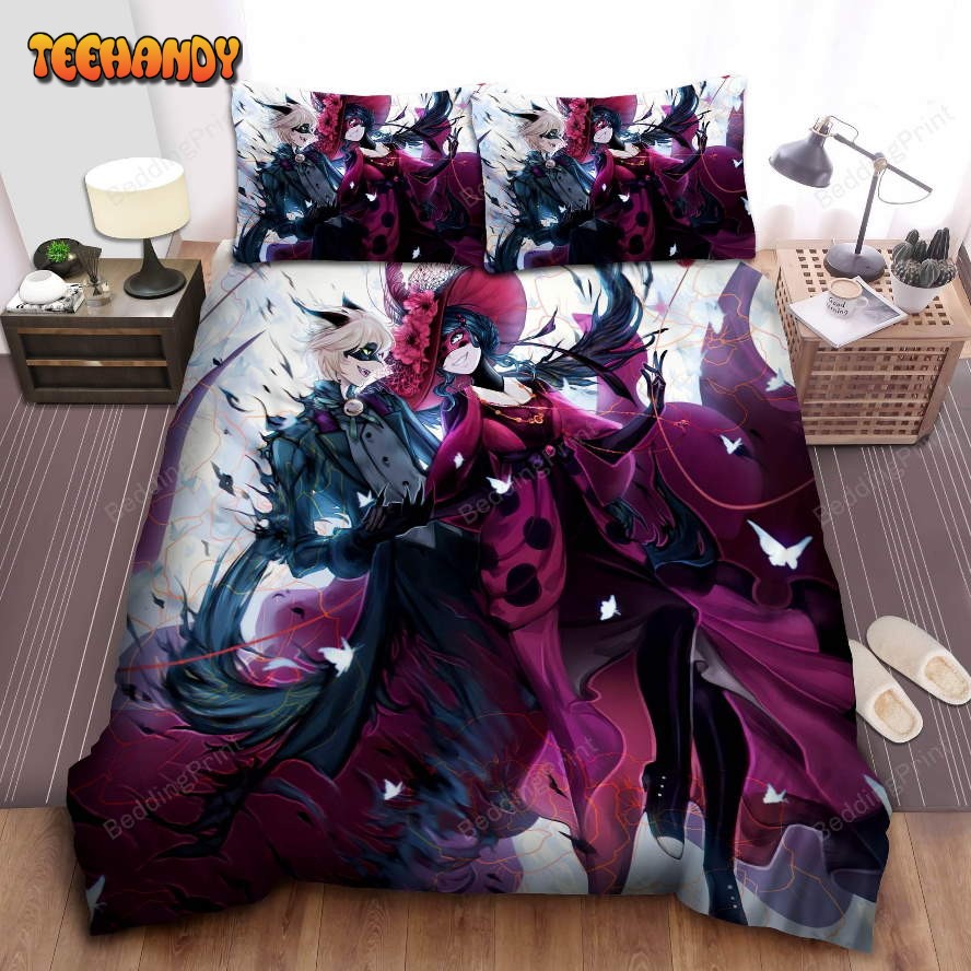 Ladybug And Cat Noir In Renaissance Costumes Art Bedding Set