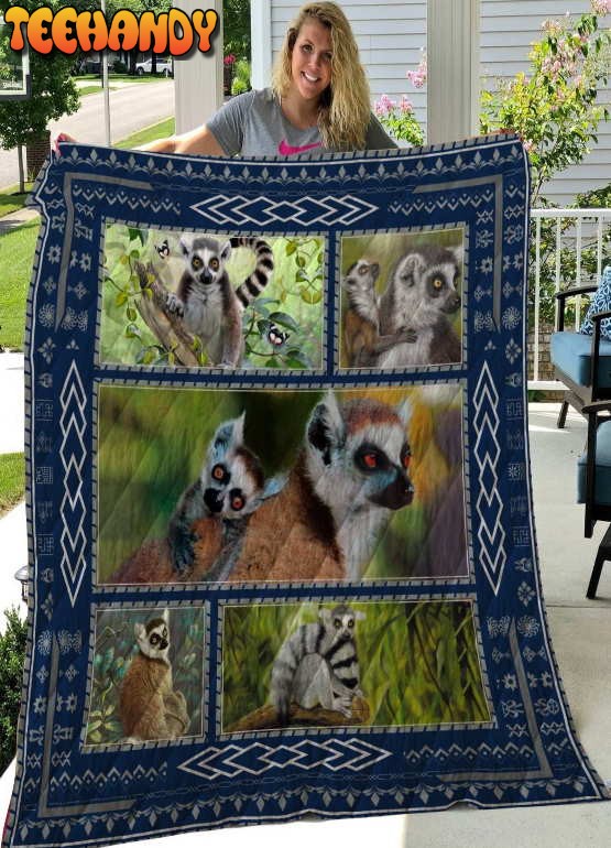 Lemur 3D Customized Quilt Blanket