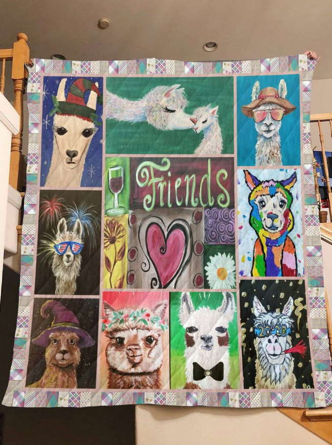 Llama Funny Cartoon 3D Quilt Blanket