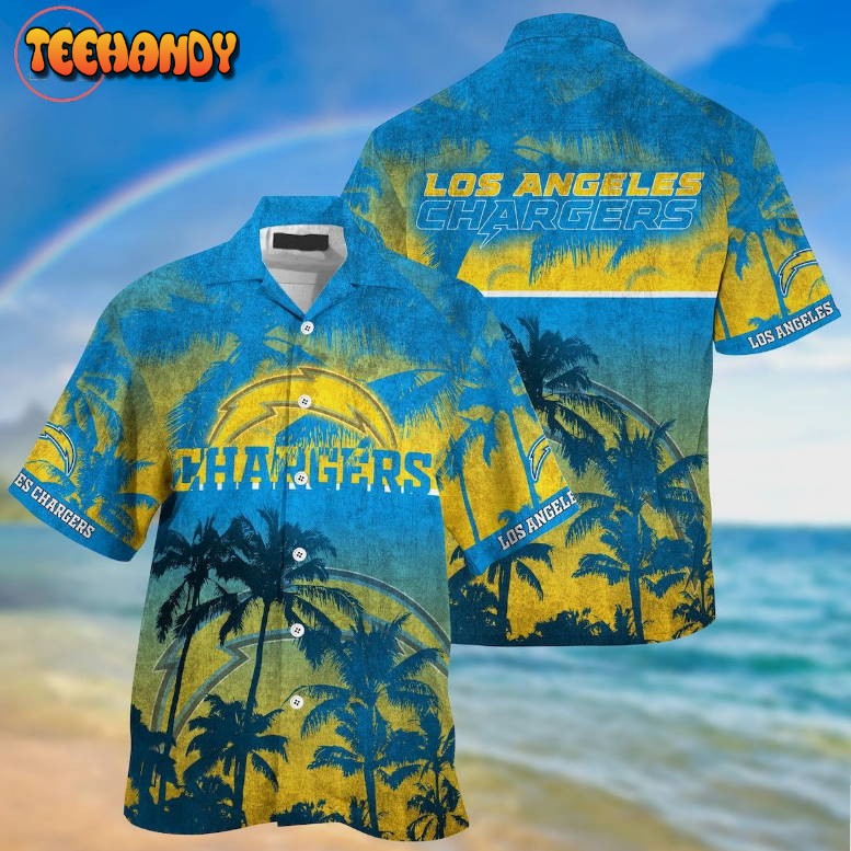 Los Angeles Chargers Palm Hawaiian Shirt