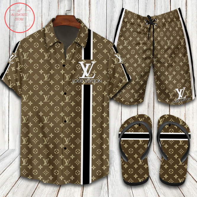 Louis Vuitton 2022 Brown Hawaii Shirt Shorts