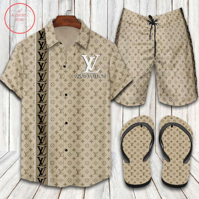 Louis Vuitton Logo LV combo Hawaiian Shirt Short