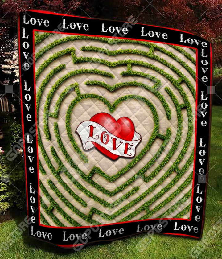 Love Maze Like 3D Customized Quilt Blanket