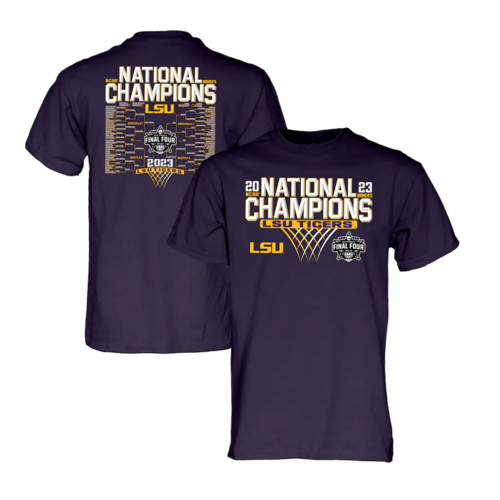 LSU Tigers 2023 NCAA Women’s Basketball National Champions Bracket T-Shirt