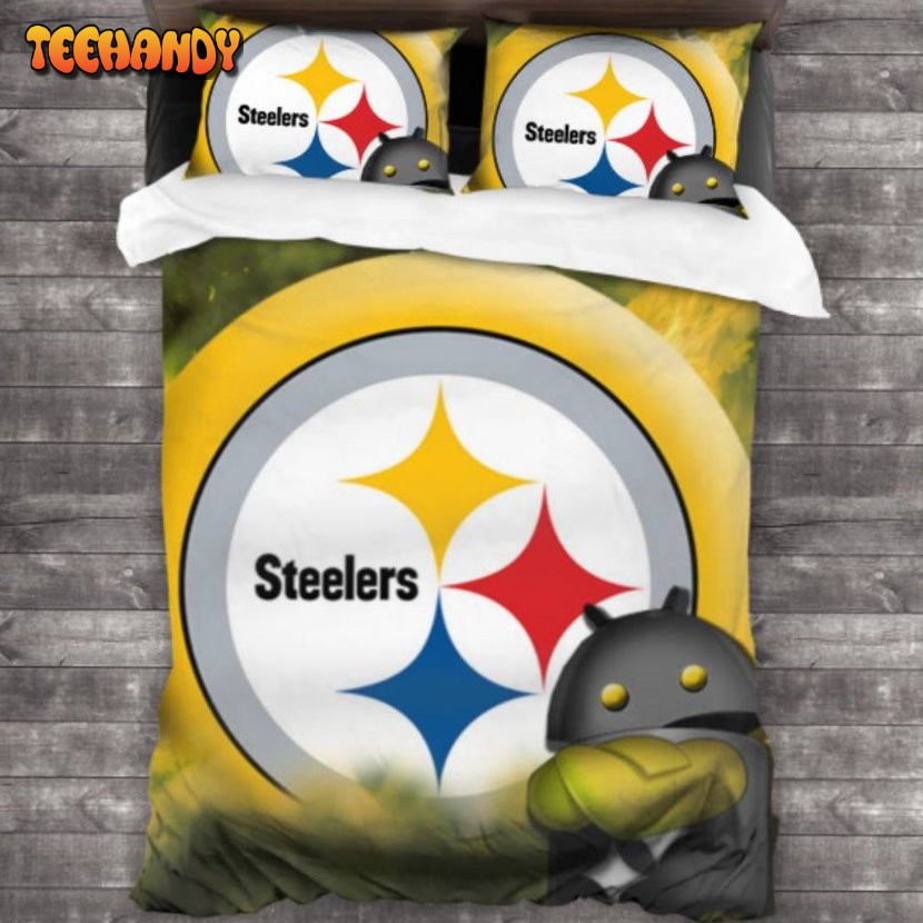 Machine Washable Pittsburgh Steelers Logo Bedding Set