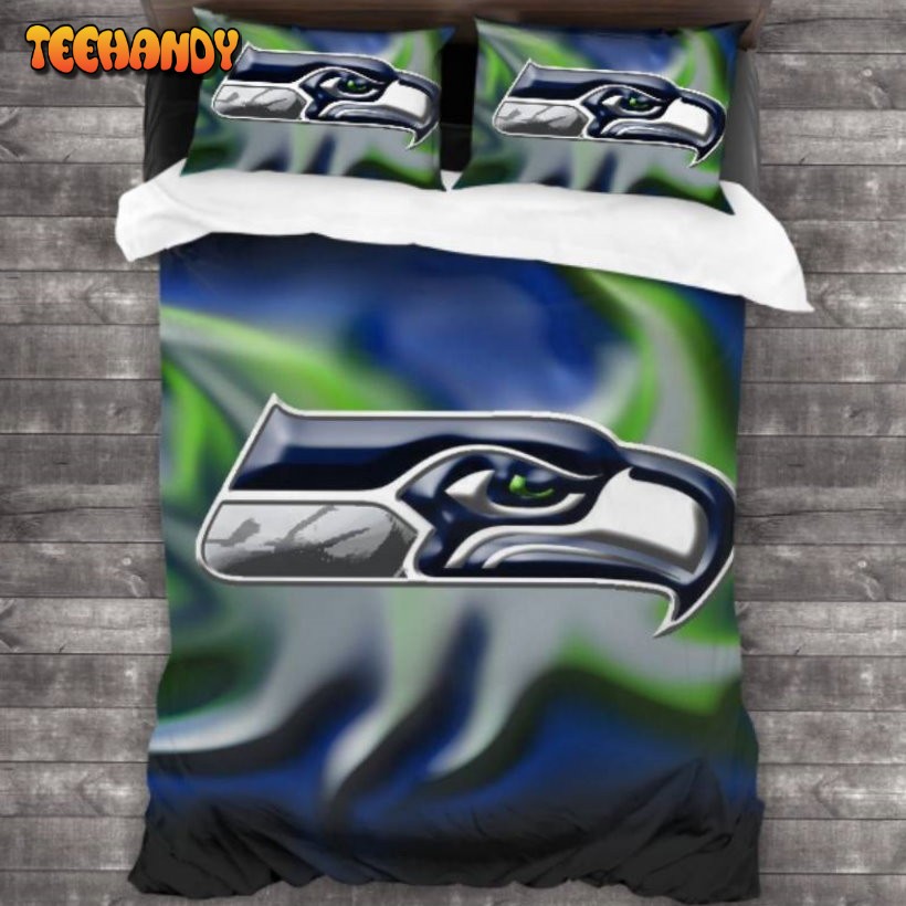 Machine Washable Seattle Seahawks Logo Bedding Set