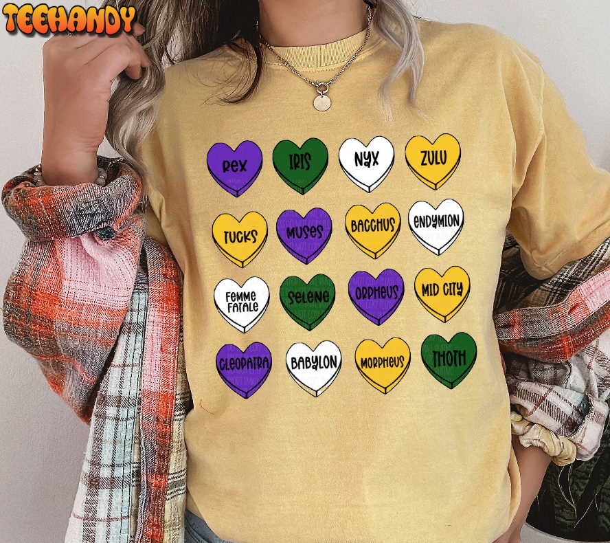 Mardi Gras Conversation Hearts Unisex Sweashirt