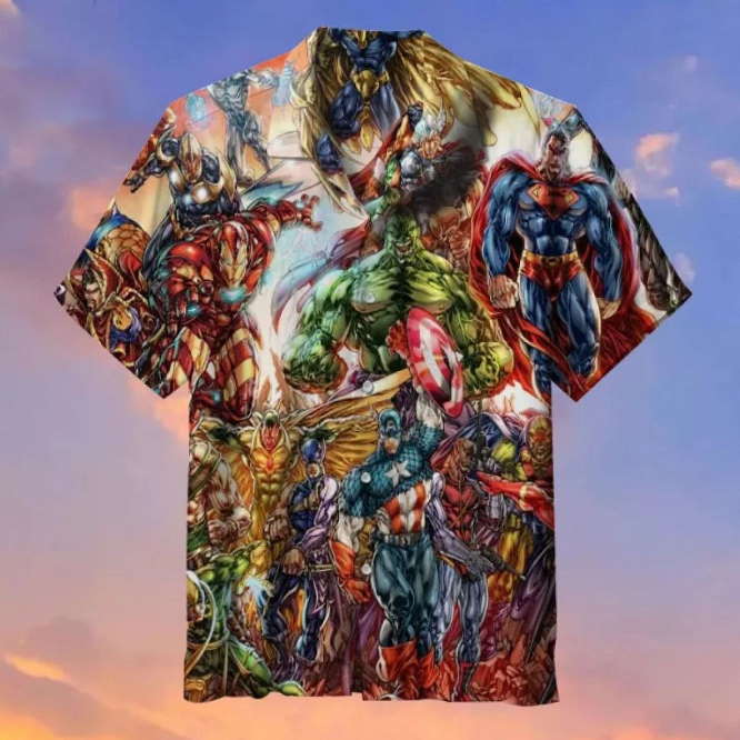 Marvel & DC hero Assemble 3D Printed Hawaiian Shirt