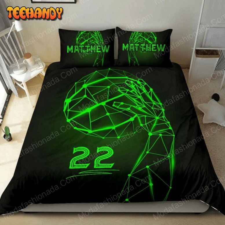 Matthew 22 Fans Basketball Green Neon Ball Sport 2 Bedding Set