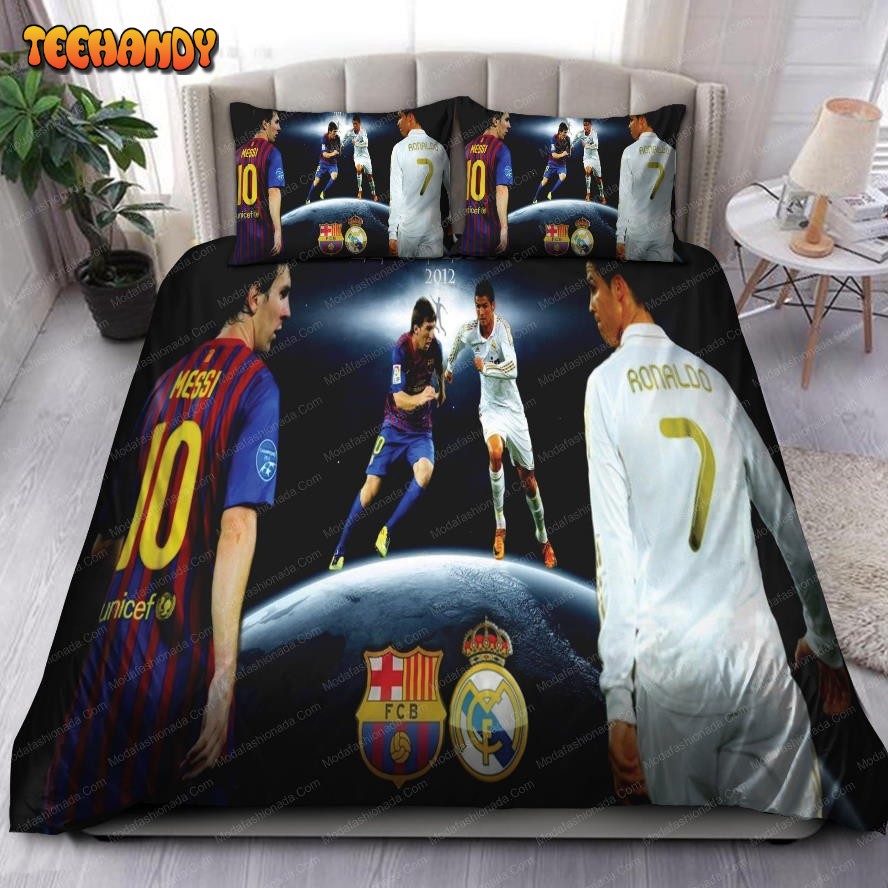 Memories El Clásico 2012 Cristiano Ronaldo And Lionel Messi Laliga 22 Bedding Set