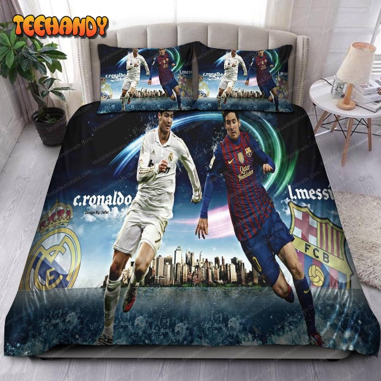 Memories El Clásico Cristiano Ronaldo And Lionel Messi Laliga 19 Bedding Set