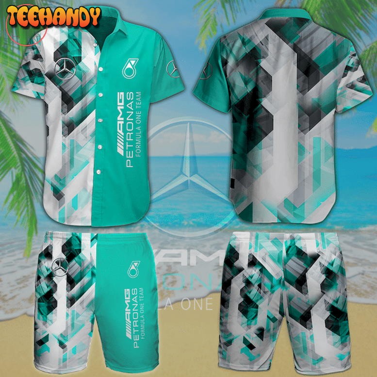 Mercedes AMG Petronas Racing Team Hawaiian Shirt and Shorts