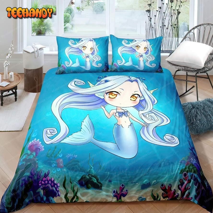 Mermaid Silhouette Of Aquatic Girl Bedding Set