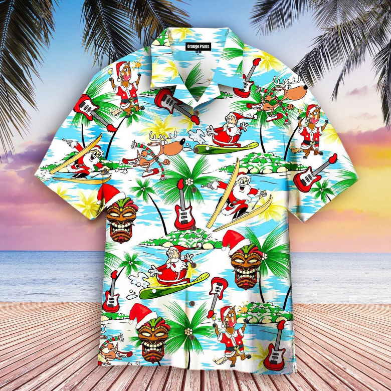 Merry Christmas In July Santa Claus Hawaiian Shirt