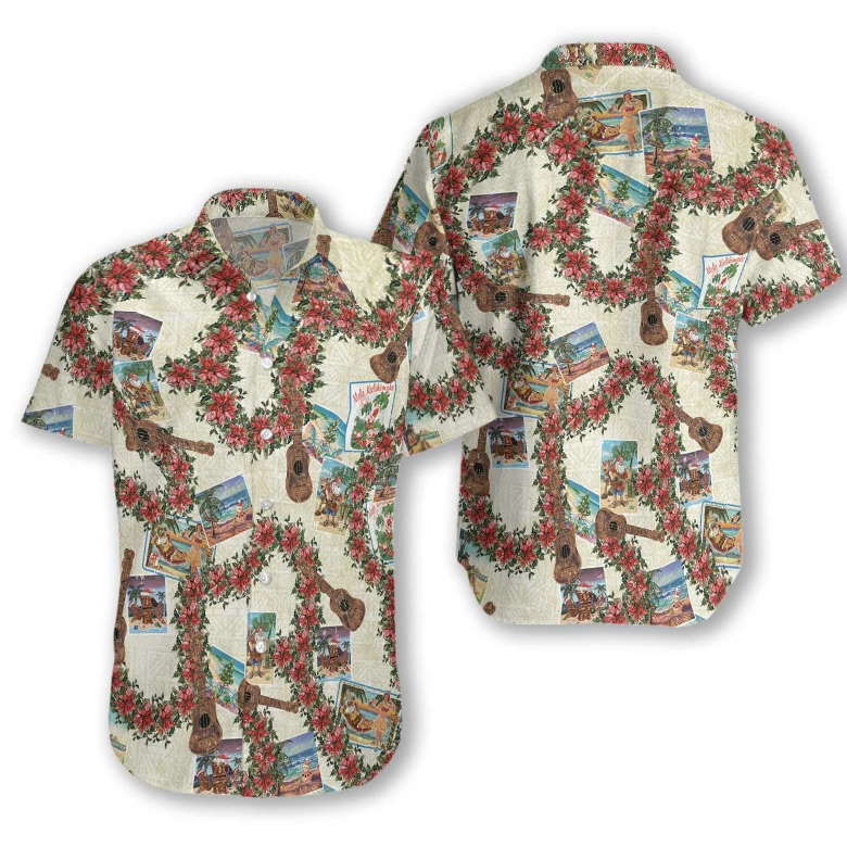 Merry Christmas Santa Claus Brown Hawaiian Shirt