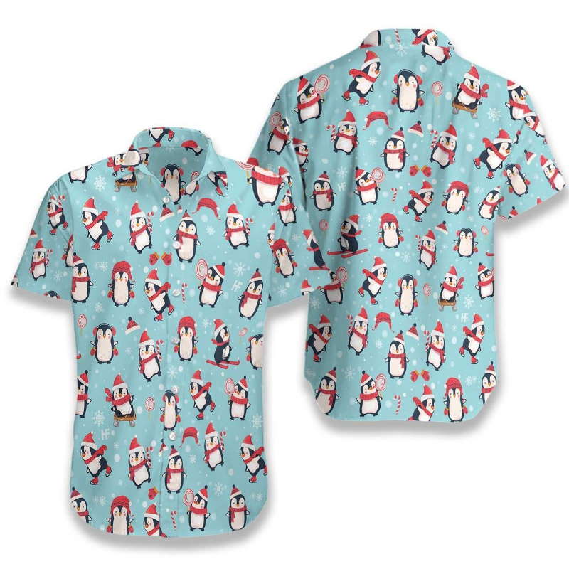 Merry Christmas Unique Design Blue Hawaiian Shirt