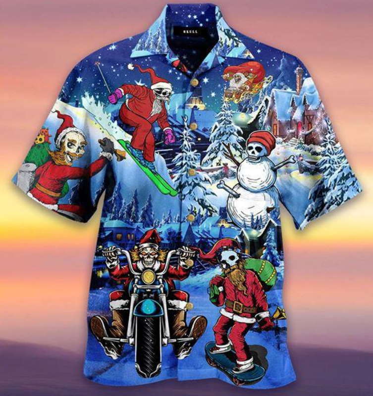 Merry Christmas With Skull Hawaiian Shirt