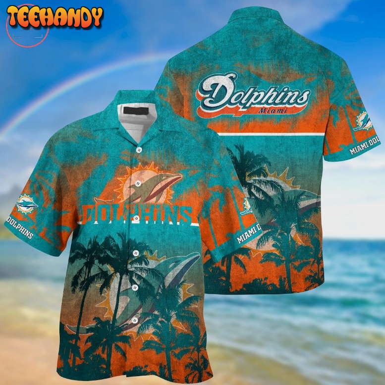 Miami Dolphins Palm Hawaiian Shirt