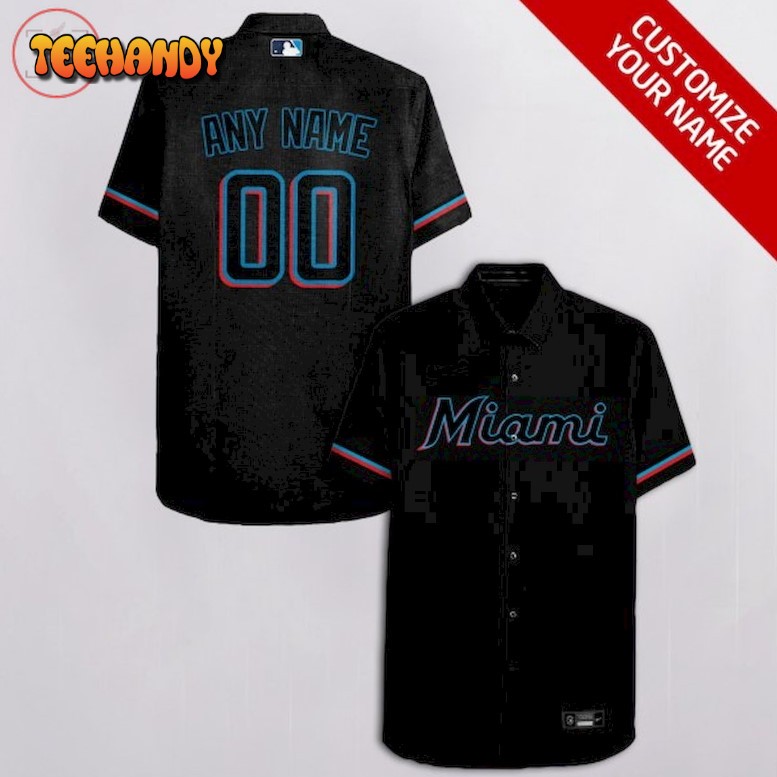 Miami Marlins Customized Hawaiian Shirt