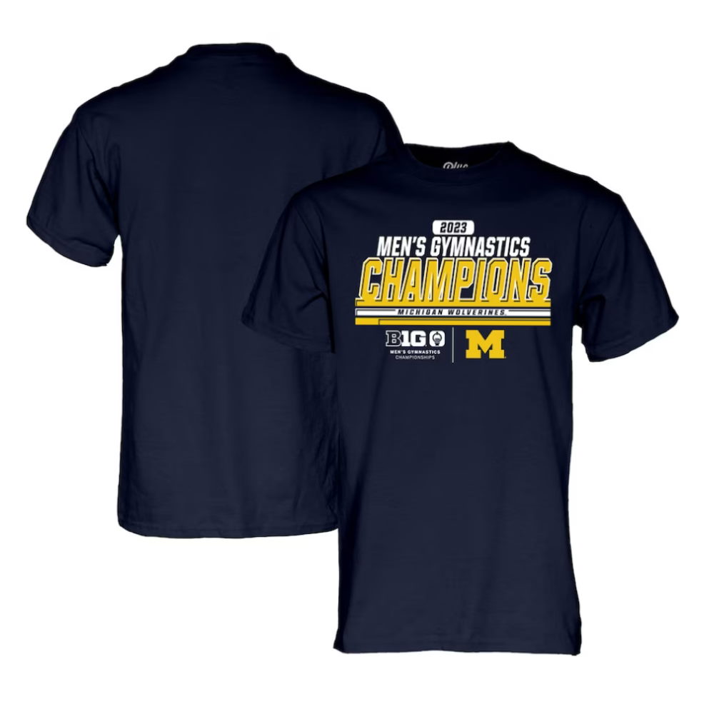 Michigan Wolverines 2023 Big Ten Men’s Gymnastics Tournament Champions T-Shirt