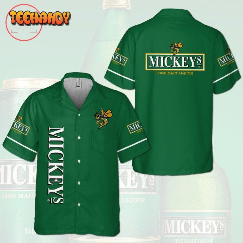 Mickeys Fine Malt Liquor Beer Hawaiian Shirt