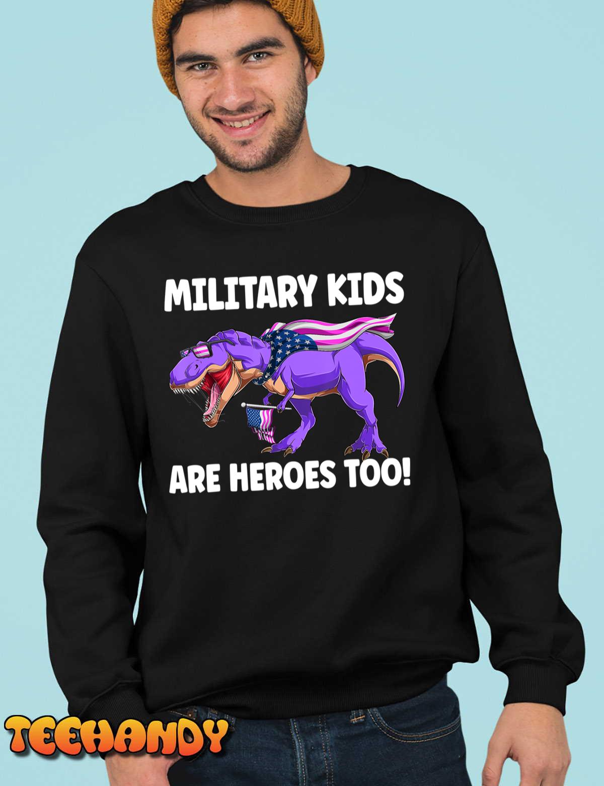 Military Kids Are Heroes Too! Purple Up Military Child Month T-Shirt