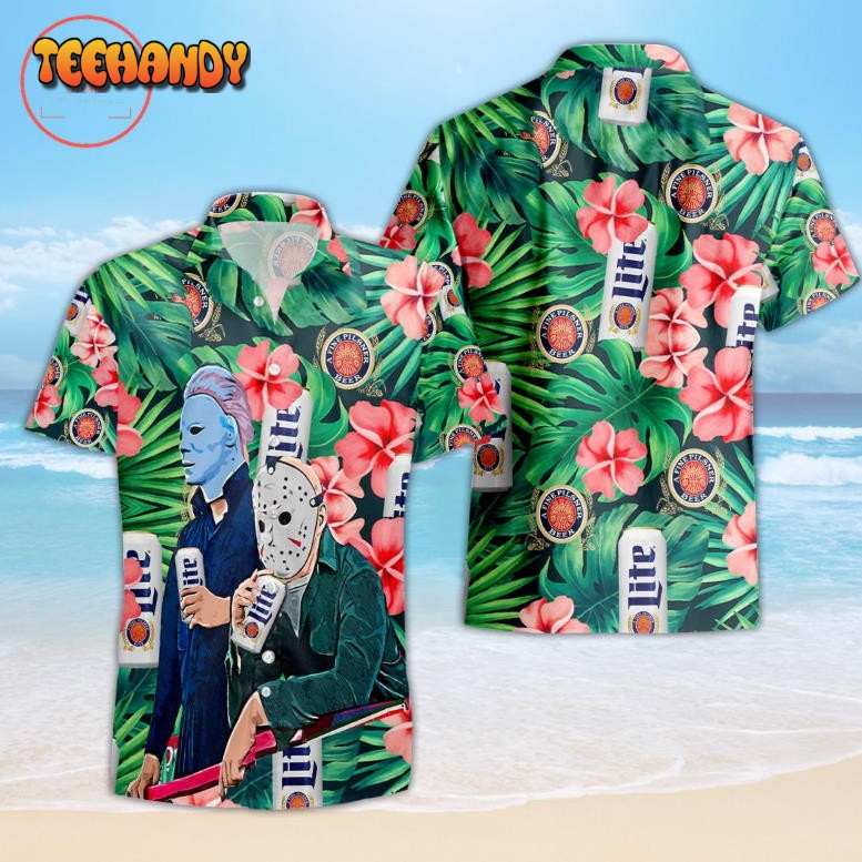 Miller Lite Horror Hawaiian Shirt