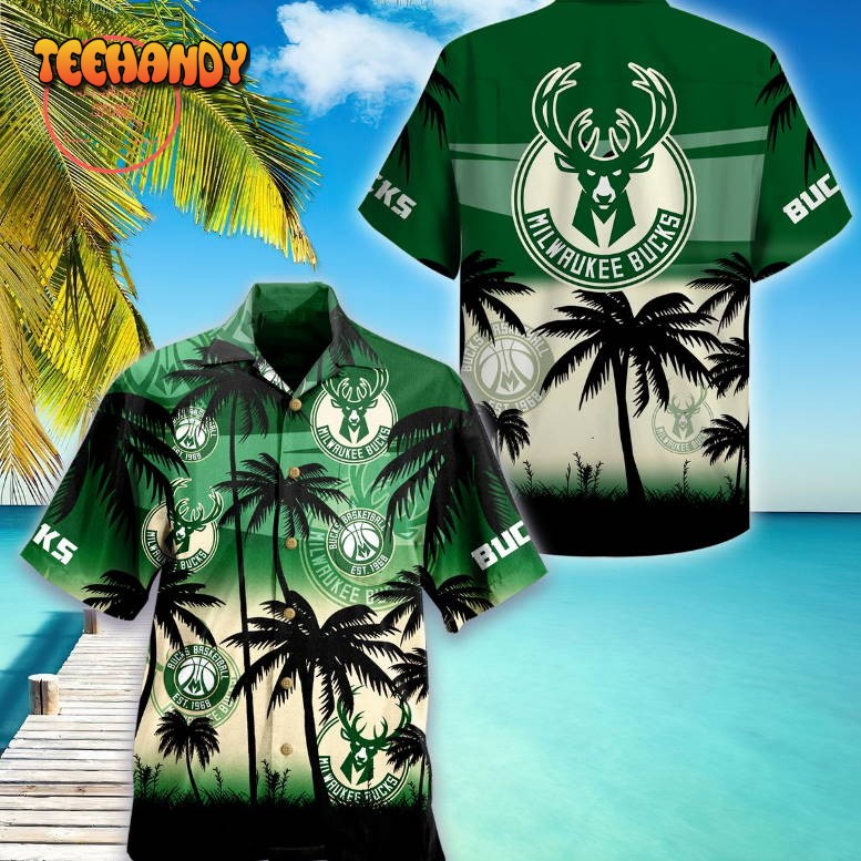 Milwaukee Bucks Palm Hawaiian Shirt