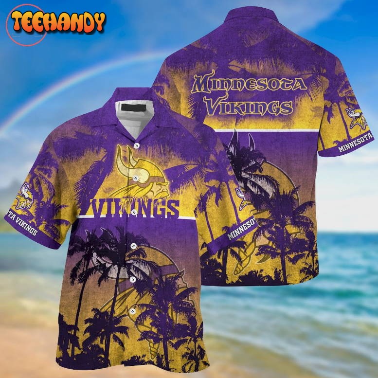 Minnesota Vikings Palm Hawaiian Shirt