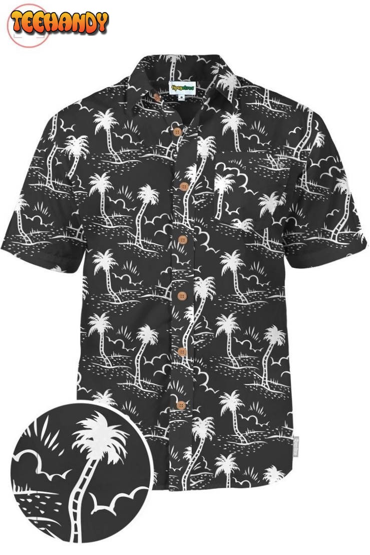 Monochrome Moonlight Hawaiian Shirt