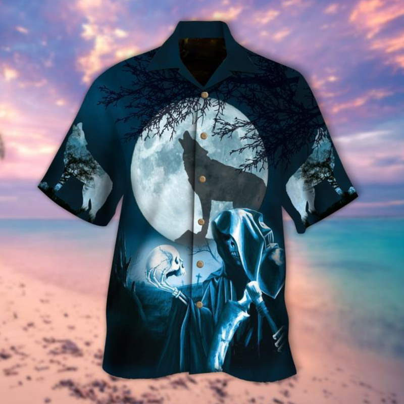 Moonlight Death Halloween Hawaiian Shirt