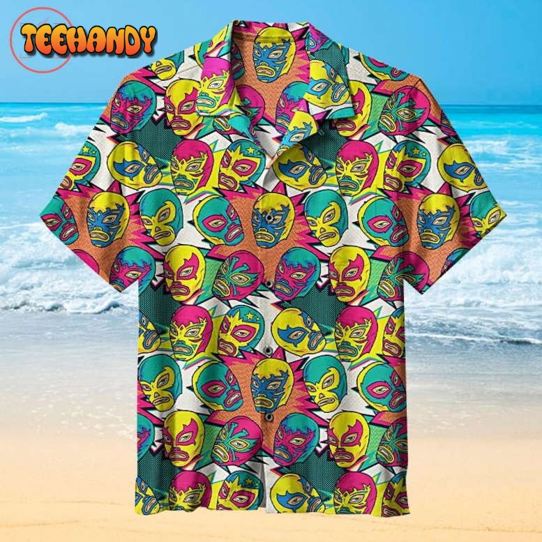 Máscara de lucha libre luchador Hawaiian Shirt