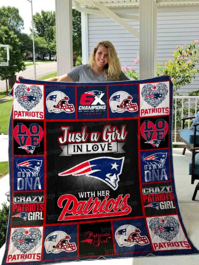 New England Patriots Girl 3D Quilt Blanket