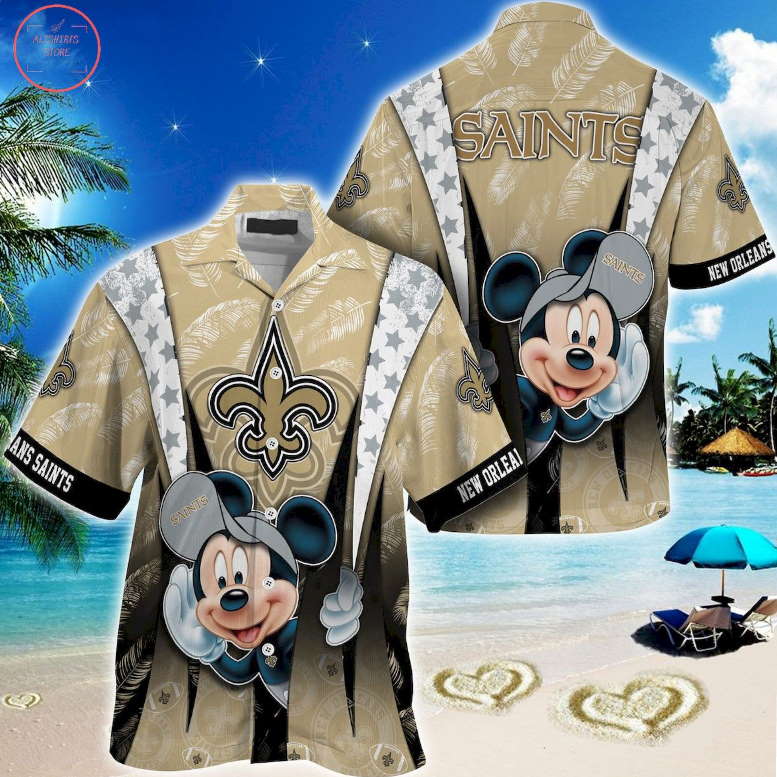 New Orleans Saints Mickey Mouse Hawaiian Shirt