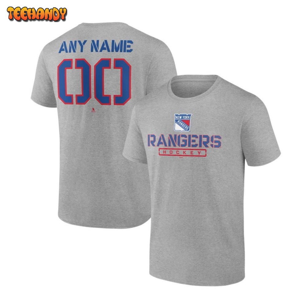 New York Rangers Any Name & Number Personalized Evanston Stencil T-Shirt