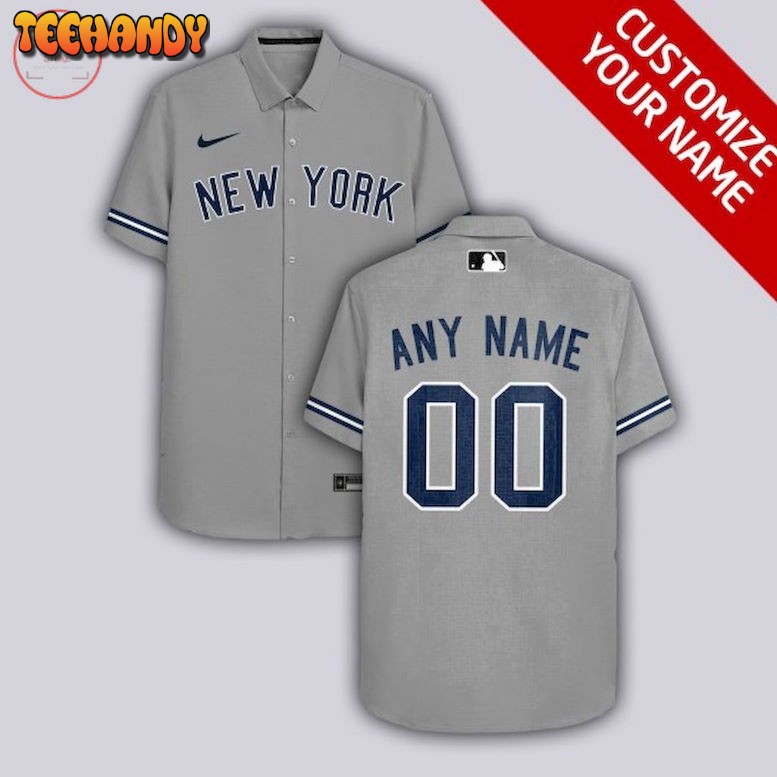 New York Yankees Customized Grey Hawaiian Shirt