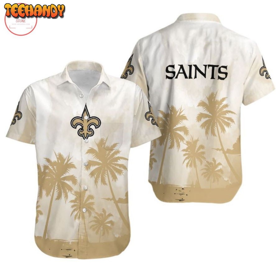 Nfl New Orleans Saints Coconut Trees Hawaiian Shirt