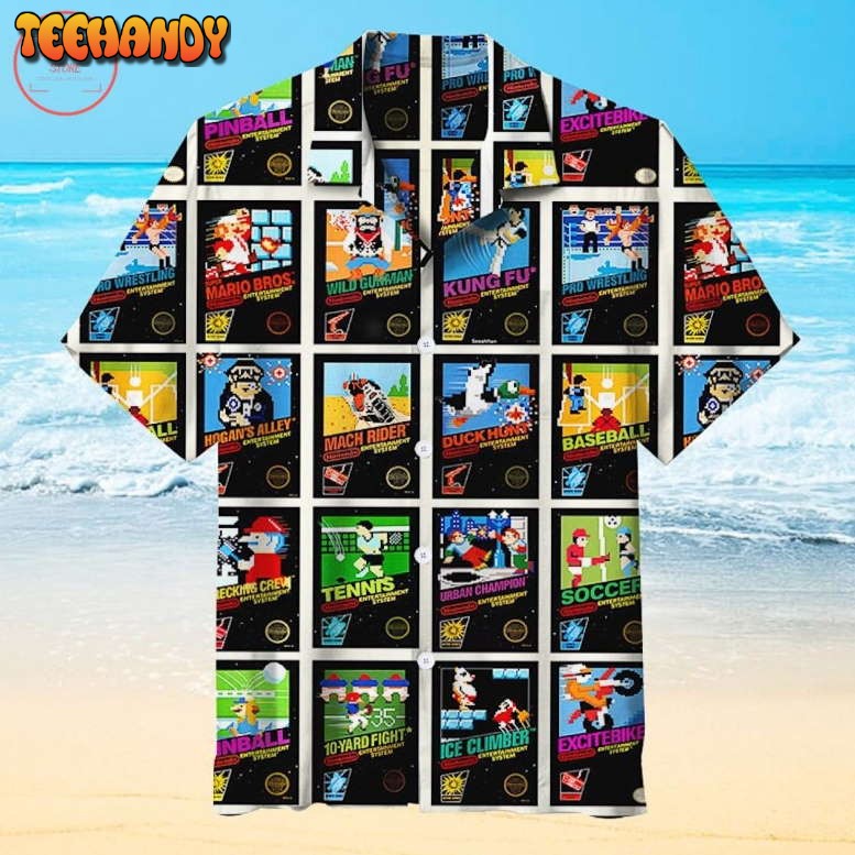 Nintendo 8-Bit Video Game Cover Hawaiian shirt