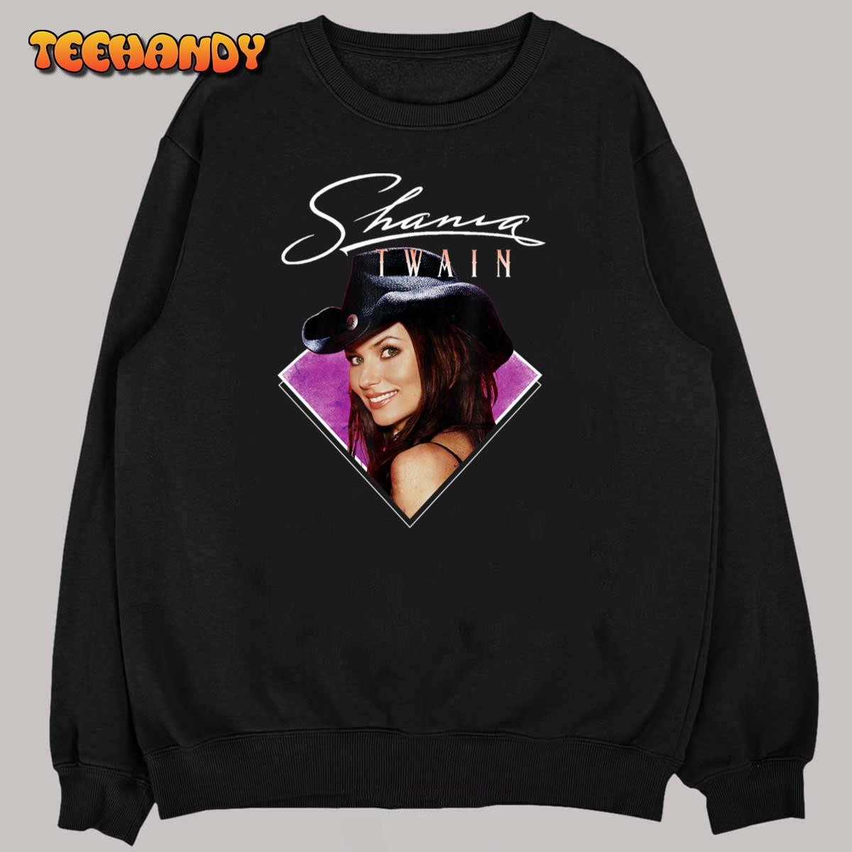 Official Shania Twain Purple Photo White Text T-Shirt