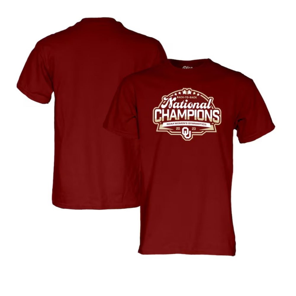 Oklahoma Sooners Back-To-Back NCAA Women’s Gymnastics National Champions T-Shirt