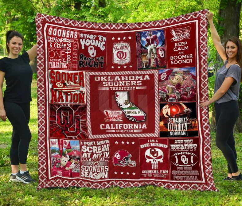 Oklahoma Sooners California 3D Customized Quilt Blanket