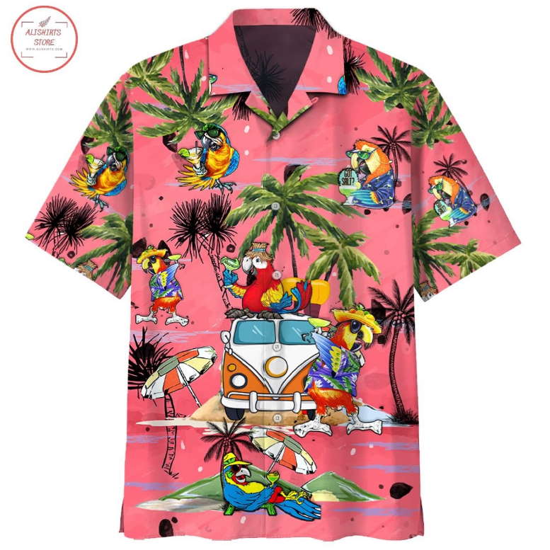 Parrot Beach Pattern Hawaiian Shirt