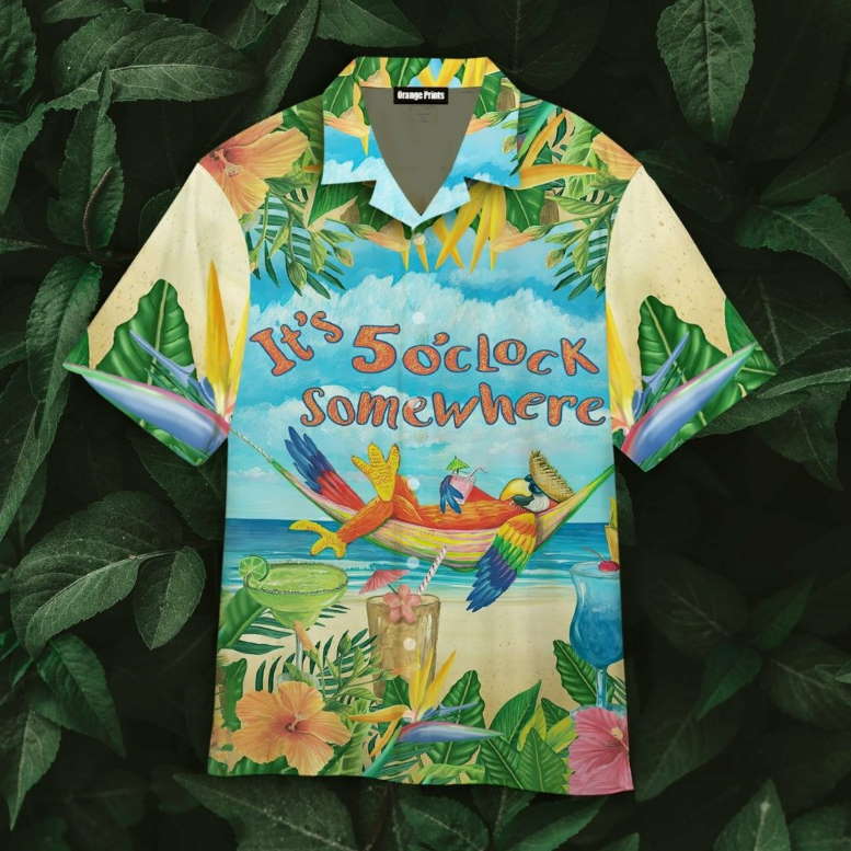 Parrot It’s 5 O’clock Somewhere Aloha Hawaiian Shirt