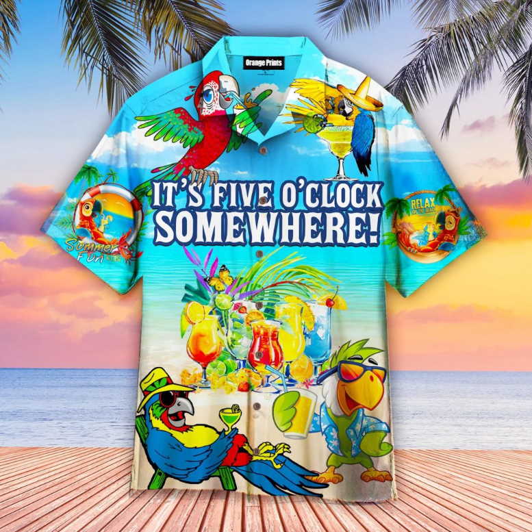 Parrot It’s 5 O’clock Somewhere Hawaiian Shirt