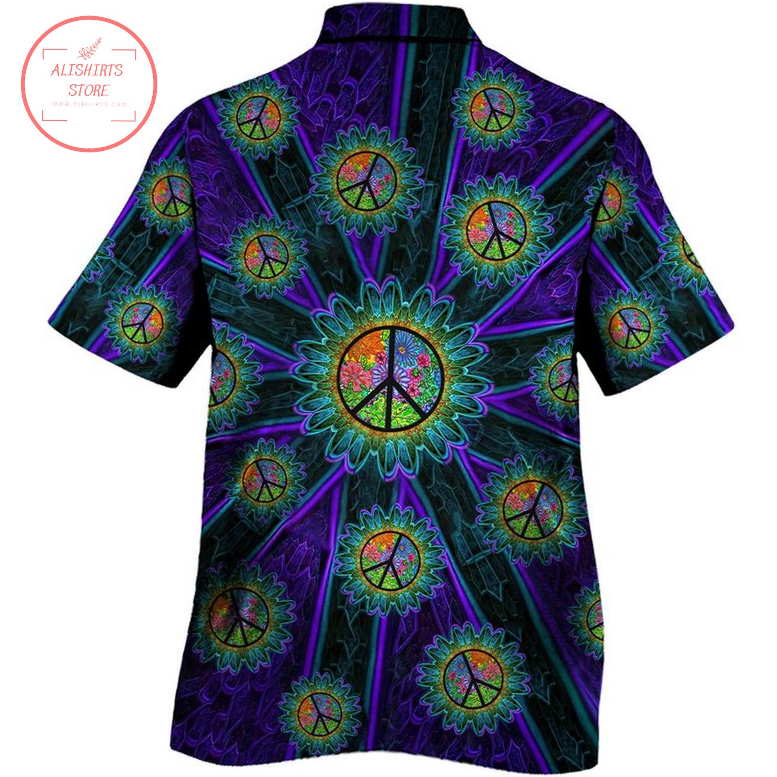 PEACE SIGN CLIP ART TRIPPY HAWAIIAN SHIRT